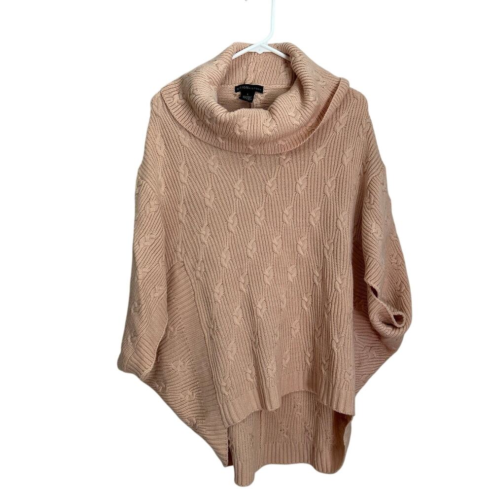 Design History Oversized Cable Knit Pullover Blush Pink L